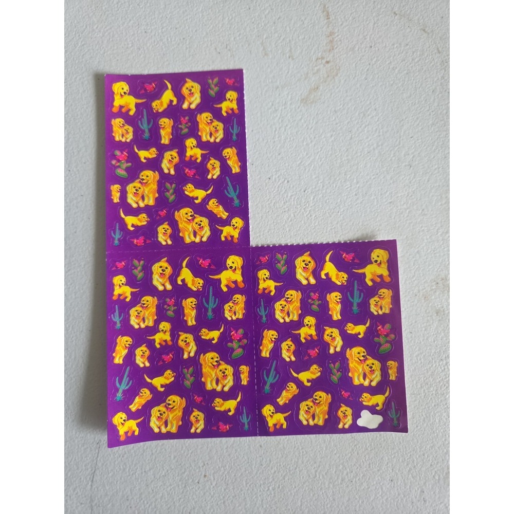 Lisa Frank Vintage Y2K Sticker Sheet S752 Casey Dog Cactus Rare Golden Retriever